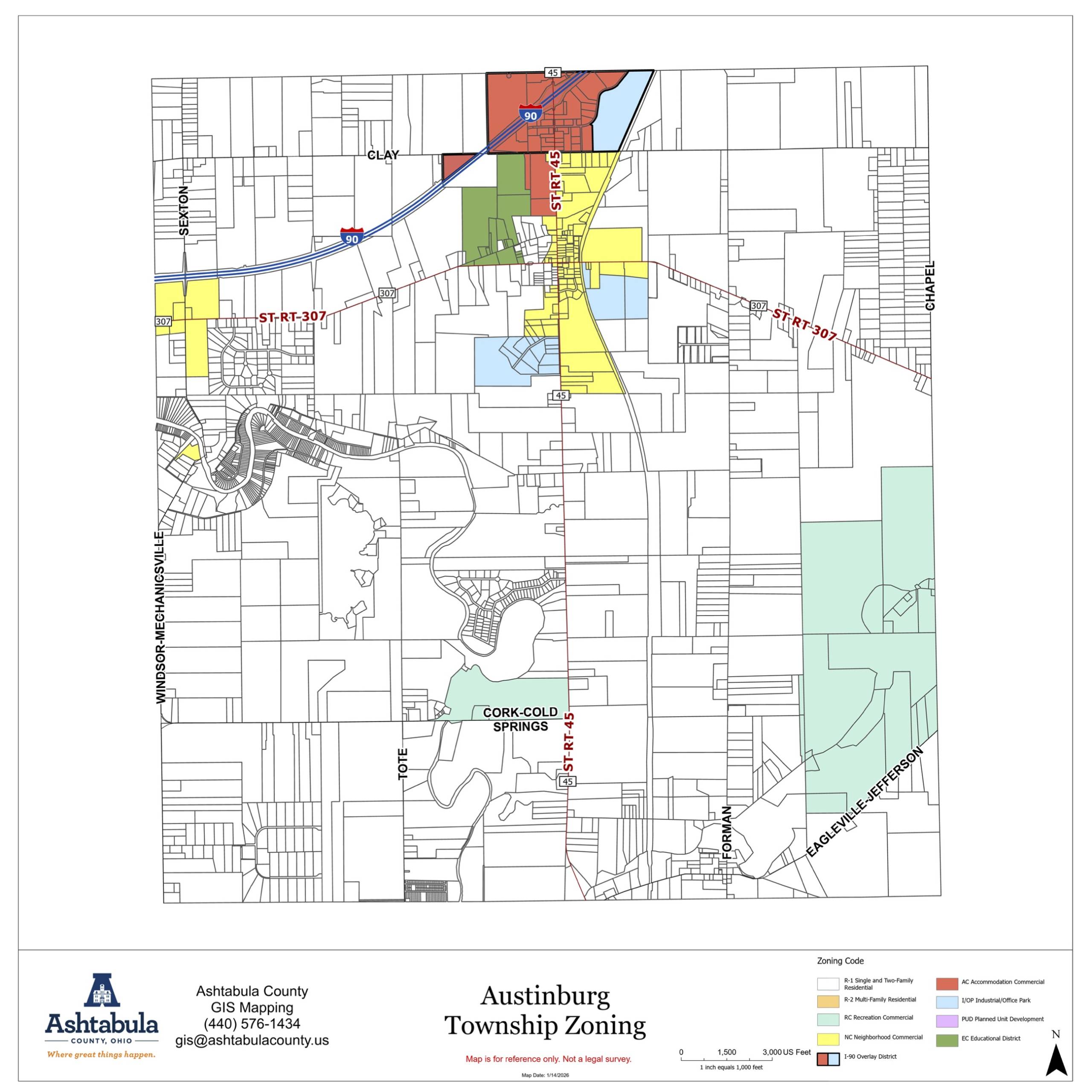 Austinburg Township Zoning map 1/14/26